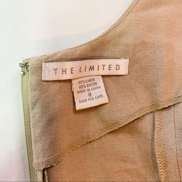 The Limited vintage khaki tank linen rayon mini dress - Picture 5 of 8
